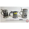 Image 1 : Beer Steins (3) - Engraved / Pewter Decorative / Germany "1970" "1973" - Ceramic : Domex Made in Ger