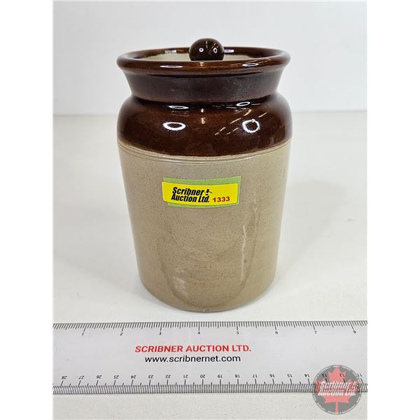 Stoneware Crock Canister w/Lid "Made in England by Pearson's of Chesterfield Established 1910" (Meas