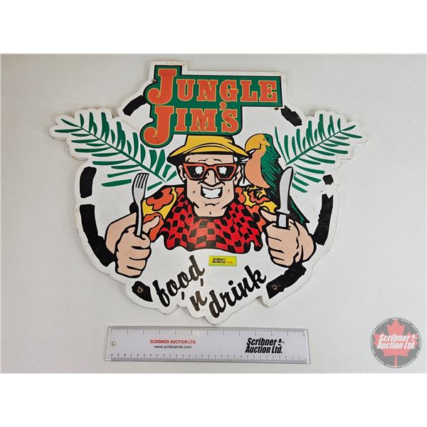 Sign : JUNGLE JIM'S Food ' n Drink (MDF Board Sign) (3/8"Thick x 21"H x 24"W)
