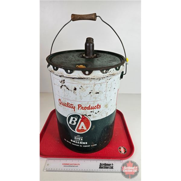 B/A Five Gallon Pail w/Lid & Spout  (Measures : 15-1/2"H x 12"Dia)