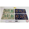 Image 1 : Alberta Lic Plates (4) : 2 Matching Sets - 1967 Set - 1973 Set (All 6" x 12")