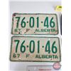 Image 2 : Alberta Lic Plates (4) : 2 Matching Sets - 1967 Set - 1973 Set (All 6" x 12")