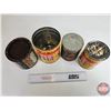 Image 7 : Tins (4) : Coffee, Spices & Peanut Butter (Tallest Measures: 6-1/2"H)