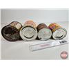 Image 9 : Tins (4) : Coffee, Spices & Peanut Butter (Tallest Measures: 6-1/2"H)
