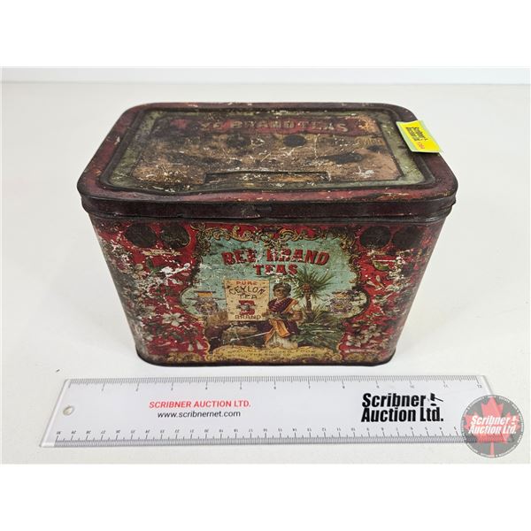 BEE BRAND Tea Tin (6"H x 8-1/2"W x 5-1/2"D)