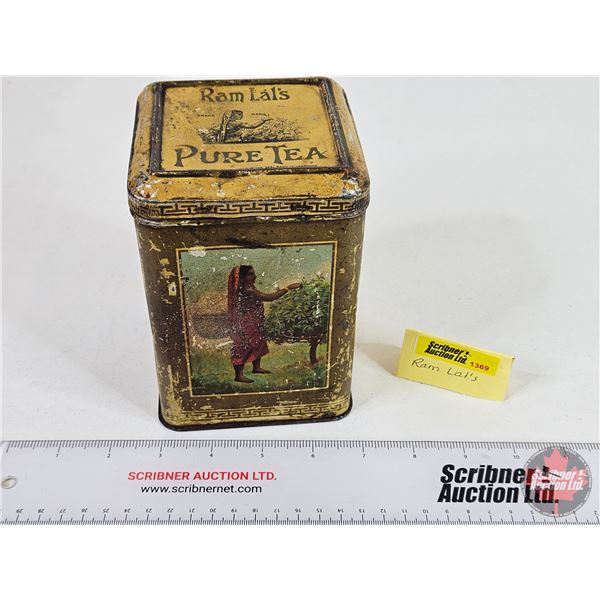 Ram Lal's Pure Tea Tin  (6"H x 4"W x 4"D)