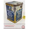 Image 3 : BRAID'S BEST BLUE LABEL TEA Tin  (5-3/4"H x 4"W x 4"D)