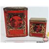 Image 2 : Vintage Tea Tins (2) : MacDonald's Mfg Co. Limited (Largest Measures: 9"H x 7"W x 4-3/4"D)
