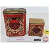 Image 4 : Vintage Tea Tins (2) : MacDonald's Mfg Co. Limited (Largest Measures: 9"H x 7"W x 4-3/4"D)