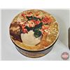 Image 3 : Tins (3) : RED ROSE Coffee Tin (Paper Label) + (2) Misc (Red Rose Measures: 4"H x 8-1/2"Dia)
