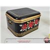 Image 5 : Tins (3) : RED ROSE Coffee Tin (Paper Label) + (2) Misc (Red Rose Measures: 4"H x 8-1/2"Dia)