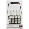 Image 1 : Milk Bottles & Carrier (Carrier Measures: 11-1/2"H x 7-1/2"W x 3-3/4"D)