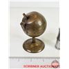 Image 4 : Bullet Lighter & Mid Century Brass Globe Ashtray (3-1/2"H)