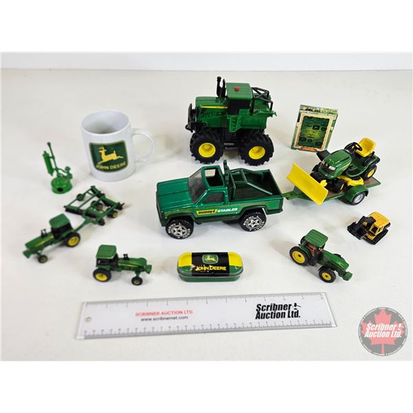 John Deere & More Collector Combo:  Cup; Toy Tractors; Playing Cards; Buddy L Truck; etc