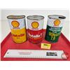 Image 1 : SHELL Oil Cans (3) : - Rotella T Heavy Duty Oil (Cardboard) - Rotella Oil (FULL!) - DONAX T-6 ATF (A