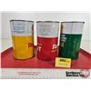 Image 3 : SHELL Oil Cans (3) : - Rotella T Heavy Duty Oil (Cardboard) - Rotella Oil (FULL!) - DONAX T-6 ATF (A