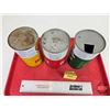 Image 6 : SHELL Oil Cans (3) : - Rotella T Heavy Duty Oil (Cardboard) - Rotella Oil (FULL!) - DONAX T-6 ATF (A
