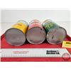 Image 7 : SHELL Oil Cans (3) : - Rotella T Heavy Duty Oil (Cardboard) - Rotella Oil (FULL!) - DONAX T-6 ATF (A