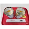 Image 6 : SHELL Oil Cans (2): Premium Aeroshell Oil W-100 (All Measure: 6-1/2"H x 4"Dia)
