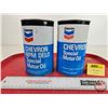 Image 4 : Chevron Special Motor Oil Cans (2) (All Measure: 6-1/2"H x 4"Dia)