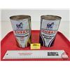 Image 1 : HUSKY Oil Cans (2):  - Heavy Duty Special Motor Oil - Statolube "6000" (All Measure: 6-1/2"H x 4"Dia