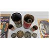 Image 4 : Collector Combo ~ Tire Theme : Tire Repair Kit Tins (4) & Vintage Ads (2) (Tallest Tin Measures: 7-1