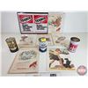 Image 1 : TEXACO Collector Combo : (3) Oils & (7) Magazine Ads (Note: Two Oil Can Full !) (Each Can Measures: 