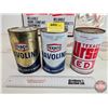 Image 8 : TEXACO Collector Combo : (3) Oils & (7) Magazine Ads (Note: Two Oil Can Full !) (Each Can Measures: 