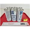 Image 1 : CHRYCO Outboard Motor Oil Tins (6 pk) (All FULL !) (Each Measure: 6-1/4"H x 2-3/4"Dia)