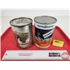 Image 1 : Oil Cans (2):  - Motomaster Dexron II  - PetroLon's Slick 50 (Both FULL !)  (6"H x 4"Dia)