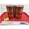 Image 1 : ESSO Mineralube Motor Oil Cans (2) : (6-1/2"H x 4"Dia)