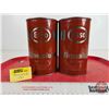 Image 2 : ESSO Mineralube Motor Oil Cans (2) : (6-1/2"H x 4"Dia)