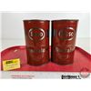 Image 4 : ESSO Mineralube Motor Oil Cans (2) : (6-1/2"H x 4"Dia)