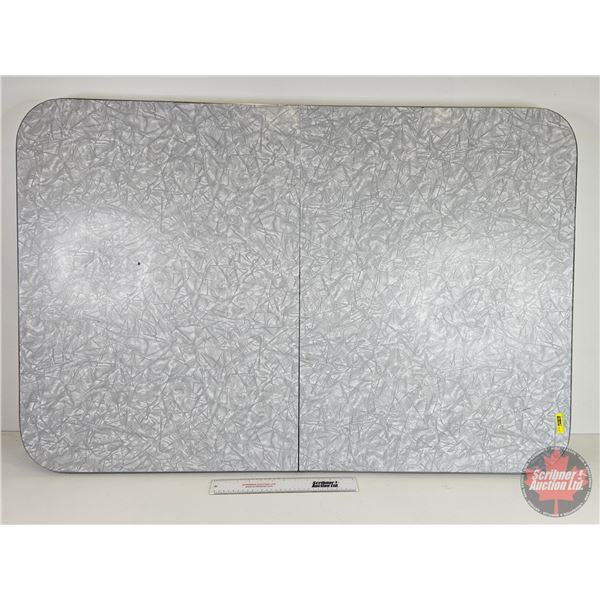 Chrome Table Top Only (Grey "Cracked Ice") (3"H x 48"W x 32"D) (No Leaf / No Legs)