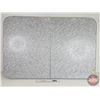 Image 1 : Chrome Table Top Only (Grey "Cracked Ice") (3"H x 48"W x 32"D) (No Leaf / No Legs)