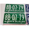 Image 3 : Alberta Lic Plates (12) : 6 Matching Sets - 1965 Set - 1968 Set "Bus" - 1968 Set "Bus" - 1971 Set - 