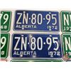 Image 4 : Alberta Lic Plates (12) : 6 Matching Sets - 1965 Set - 1968 Set "Bus" - 1968 Set "Bus" - 1971 Set - 