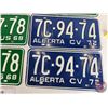 Image 6 : Alberta Lic Plates (12) : 6 Matching Sets - 1965 Set - 1968 Set "Bus" - 1968 Set "Bus" - 1971 Set - 