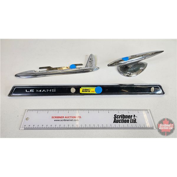 Chrome Trim Pieces (2) & Boat Tie Off (Largest Chrome Trim Measures : 16-1/2"L)