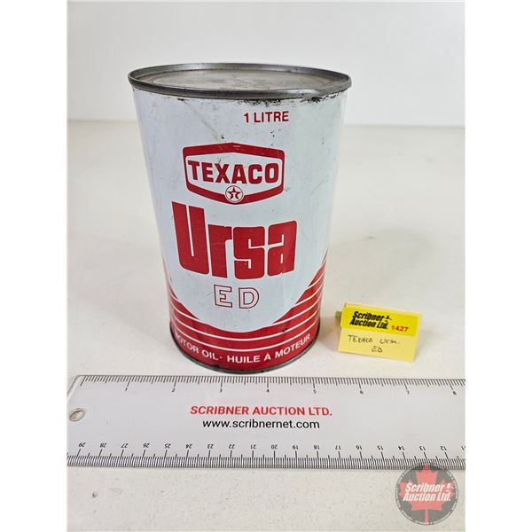 TEXACO Ursa ED Motor Oil Can (5-3/4"H x 4"Dia)