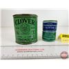 Image 2 : CLOVER Compound Tins (2) (Both With Contents) (Largest Measures: 4-1/2"H x 3-1/4"Dia)