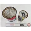 Image 6 : Oil / Grease Cans (2):  - Esso Wheel Bearing Grease (Partial Full) (6-1/4"H x 6-1/4"Dia) - Mobil 1 M