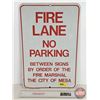 Image 1 : Single Sided Aluminum Sign : FIRE LANE NO PARKING (18" x 12")