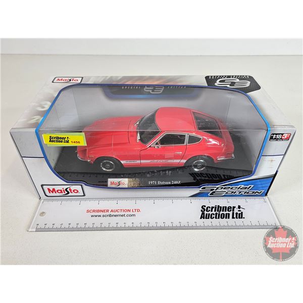 Maisto Special Edition : 1971 Datsun 240Z (Scale 1:18) (Box Measures: 4-1/2"H x 12-1/2"W x 5-3/4"D)