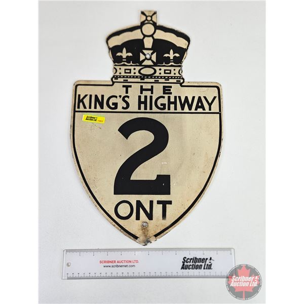 Single Side Hwy Sign (Steel) : THE KING'S HIGHWAY 2 ONT (19" x 12")