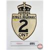 Image 1 : Single Side Hwy Sign (Steel) : THE KING'S HIGHWAY 2 ONT (19" x 12")