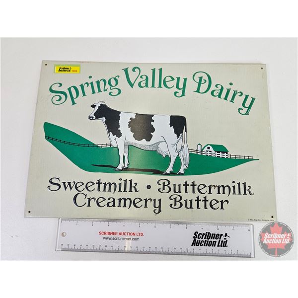 Single Sided Tin Sign "Spring Valley Dairy" (Embossed) (11" x 16")