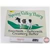 Image 1 : Single Sided Tin Sign "Spring Valley Dairy" (Embossed) (11" x 16")
