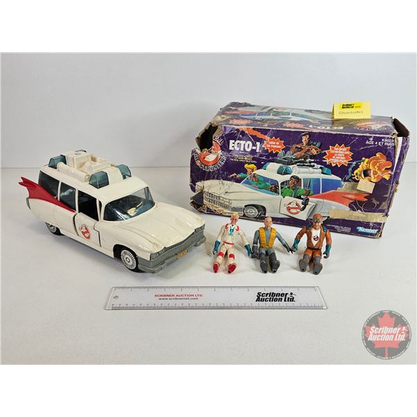 Kenner Toys : Ghost Busters ECTO-1 with 3 Action Figures (Plastic) (orig Box / box damage) (Box Meas