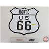 Image 1 : Single Side Steel Quality Reproduction Sign : ROUTE 66  (16" x 16-1/2")